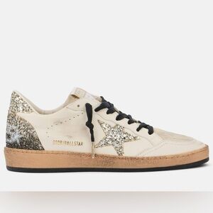 Golden Goose Ball Star Sneakers White, platinum gray gradation glitter NIB